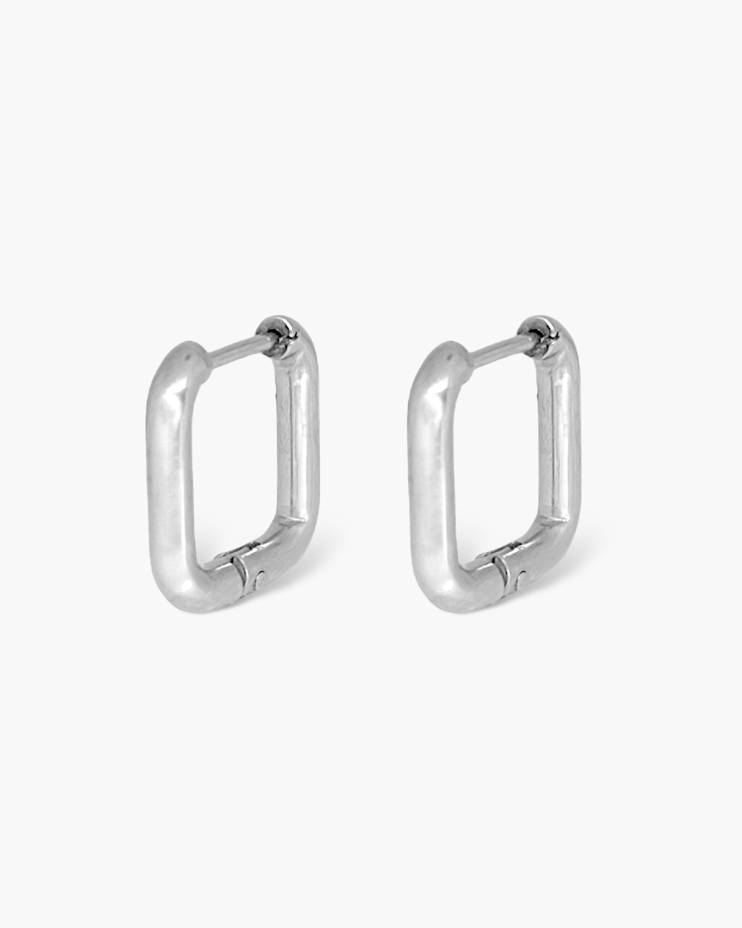 Argola Mini Click quadrada em aço inoxidável