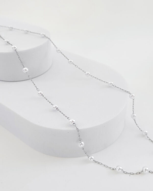 Colar bolinhas de Pérolas em aço inoxidável - Imagem 2