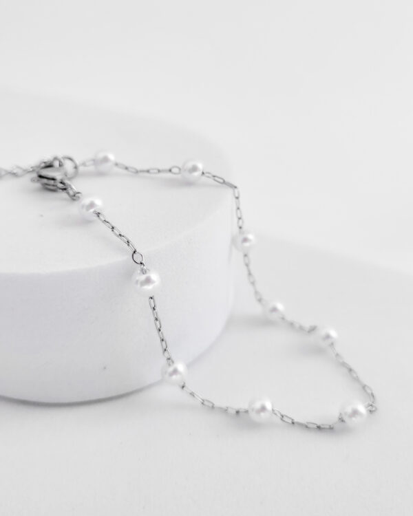 Pulseira bolinhas de Pérolas em aço - Imagem 2