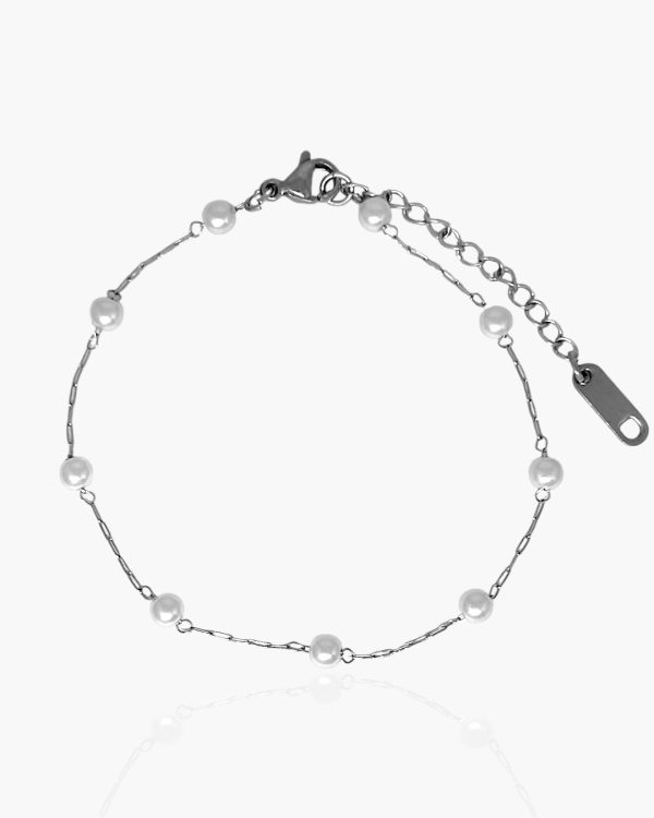Pulseira bolinhas de Pérolas em aço