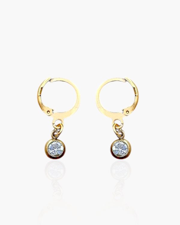 Brinco Argola Ponto de Luz em Aço Inoxidável banhado a ouro 18k