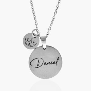 Colar Personalizado nome pingente coroa de príncipe