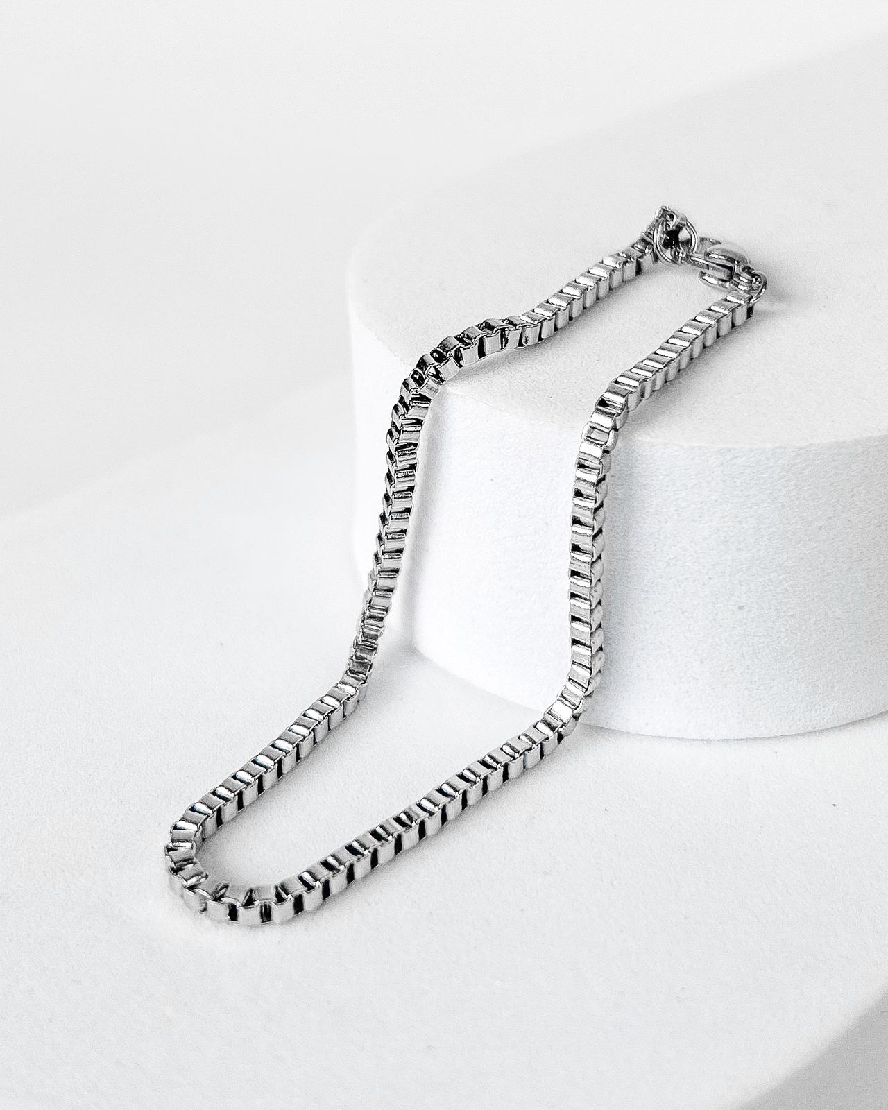 Pulseira Veneziana Prata em Aço Inoxidável