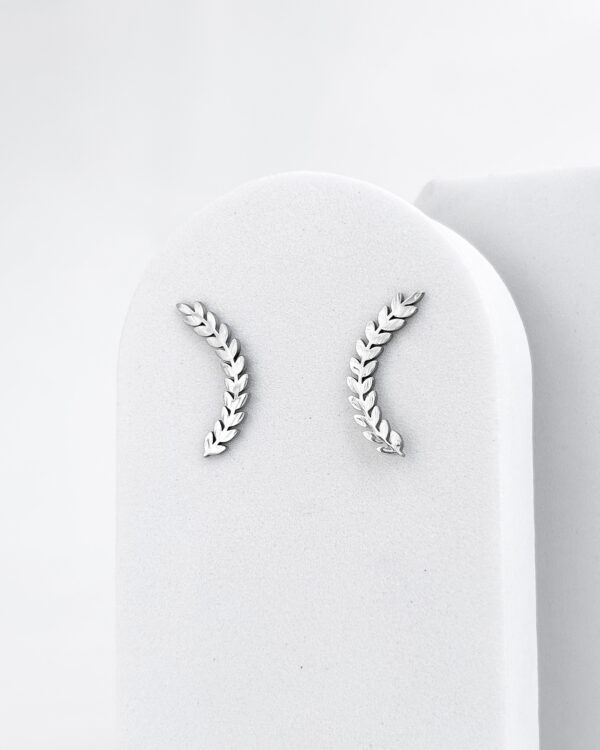 Brinco Ear Cuff Folhas em Aço Inoxidável