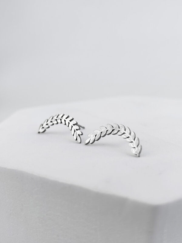 Brinco Ear Cuff Folhas em Aço Inoxidável - Imagem 2