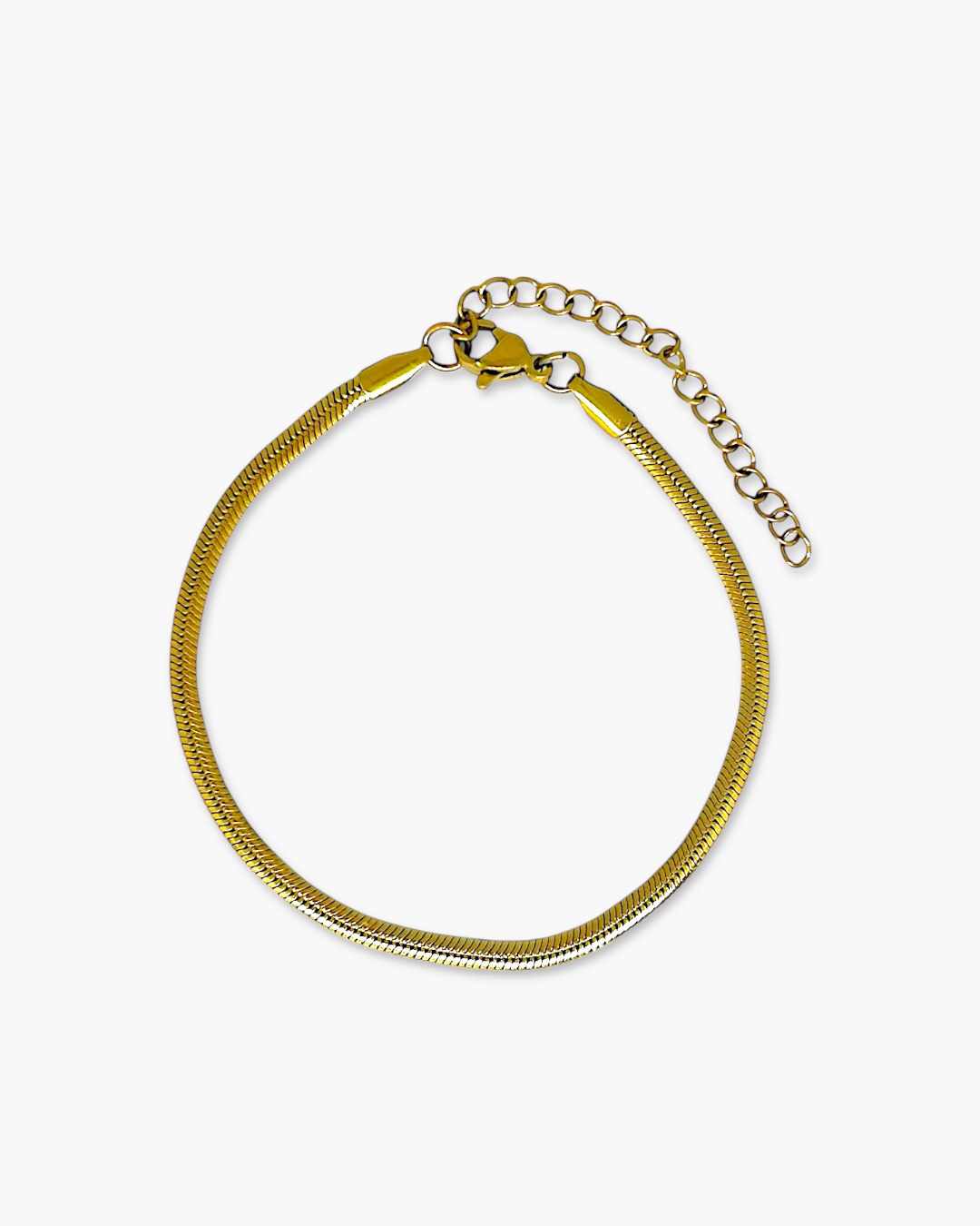 Puseira corrente cobra 3mm em Aço Inoxidável banhado a ouro 18k