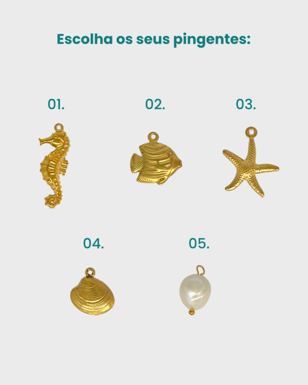 Colar Veneziana dourado Amuleto Pingente Personalizado em Aço Inoxidável - Imagem 2