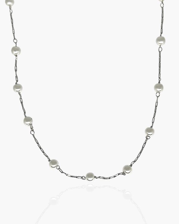 Colar bolinhas de Pérolas em aço inoxidável
