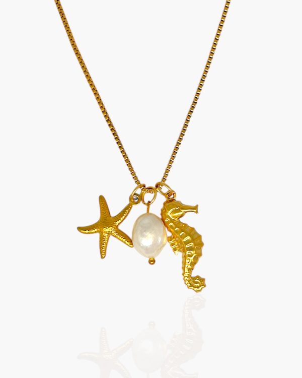 Colar Veneziana dourado Amuleto Pingente Personalizado em Aço Inoxidável