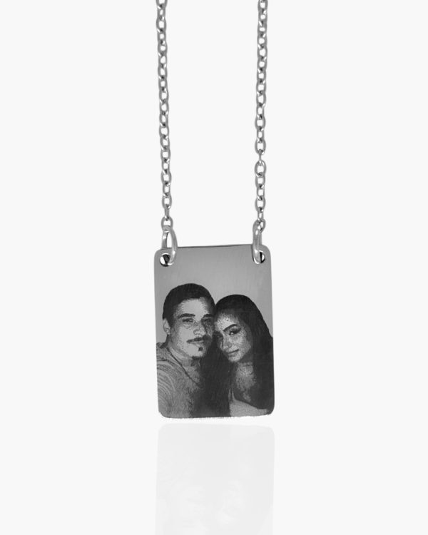 Colar com Foto Tipo Escapulário Personalizado em Aço Inoxidável