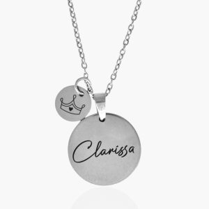 Colar Personalizado nome pingente coroa princesa