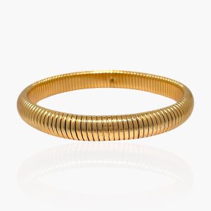 Pulseira Elástica Dourada em Aço Inoxidável