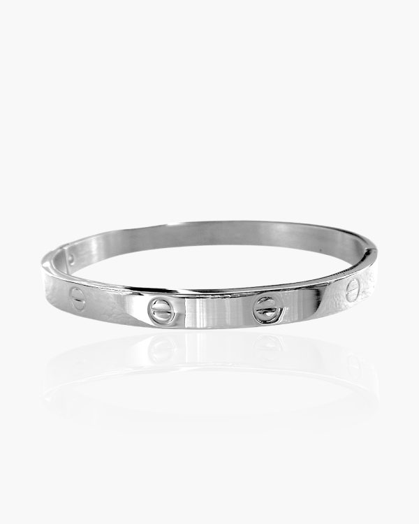 Bracelete Aro c/ círculos detalhados em Aço Inoxidável