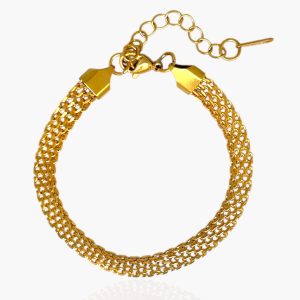 Pulseira de Malha Dourado em aço inoxidável