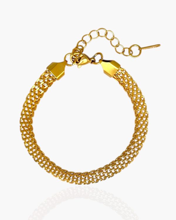 Pulseira de Malha Dourado em aço inoxidável