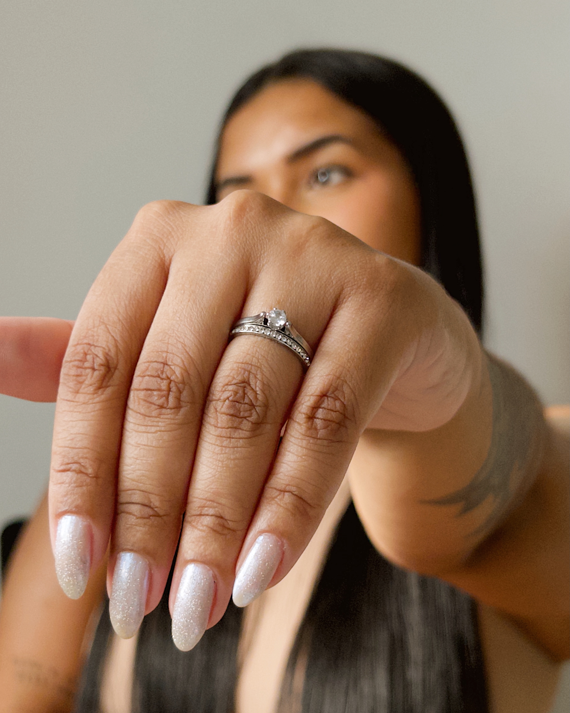 Anel solitário Luxo em Aço Inoxidável para casamento, namora.