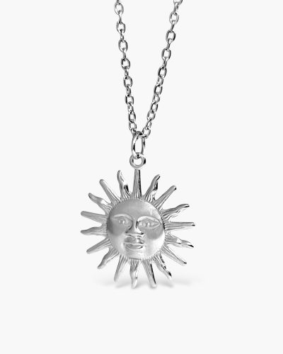 Colar rosto Sol, Verão em aço inoxidável